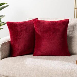 Maroon Red Throw Pillow Covers 20x20 Set of 2, Decorative Pillow Cases for Bed